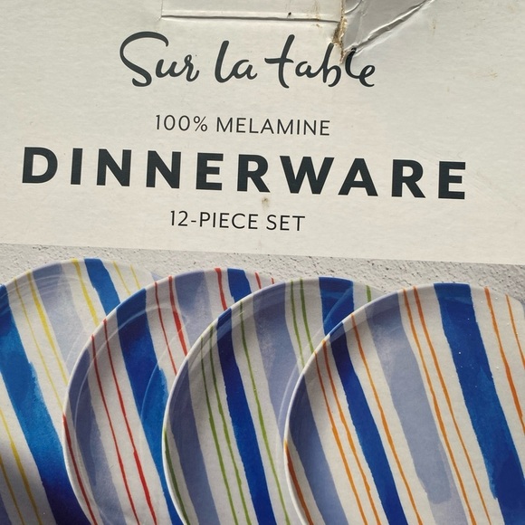 Sur La Table 12-Piece Multicolor Melamine Dinnerware Set 4 Place Settings - Picture 11 of 16